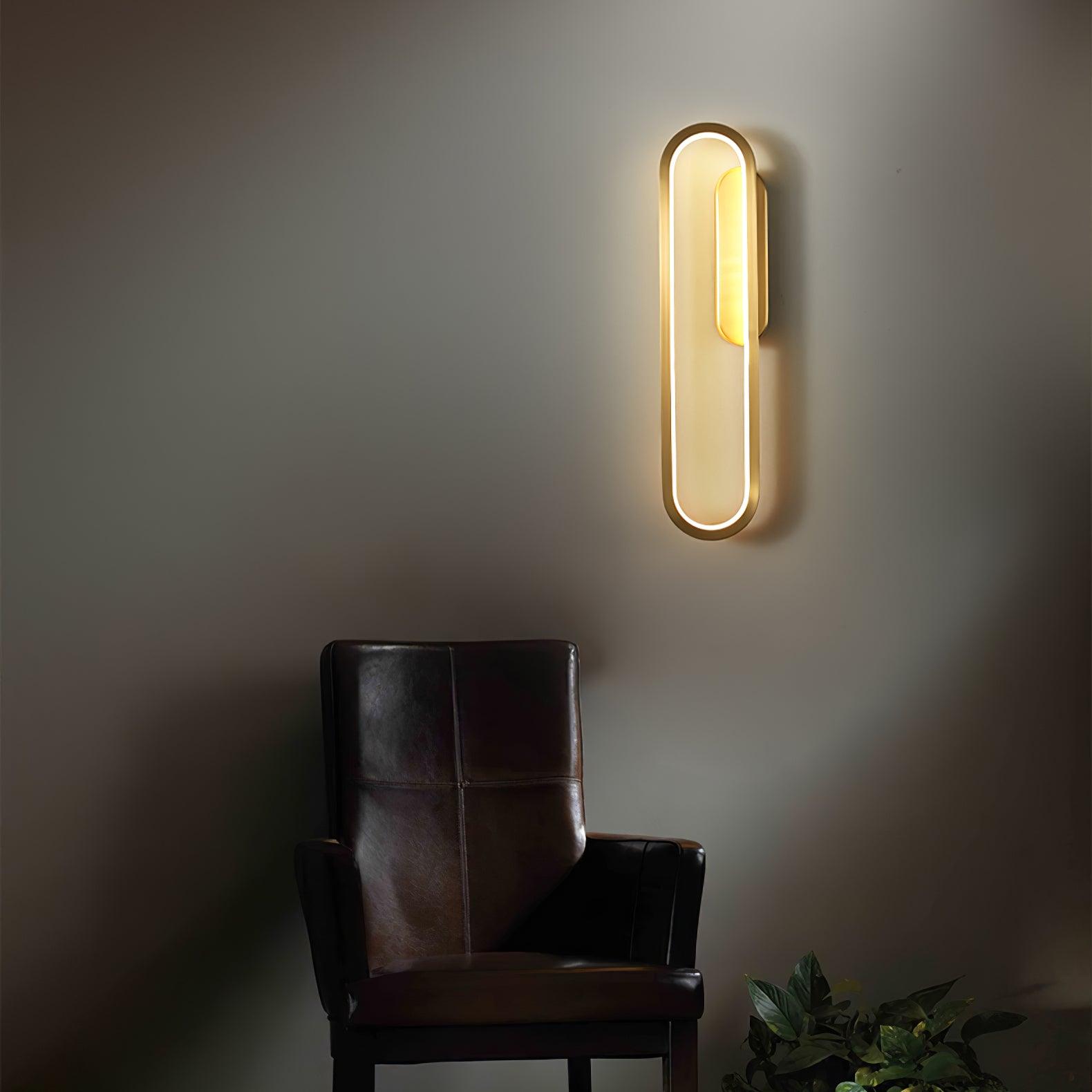 Dhu Classic Long Ova Brass Wall Lamp