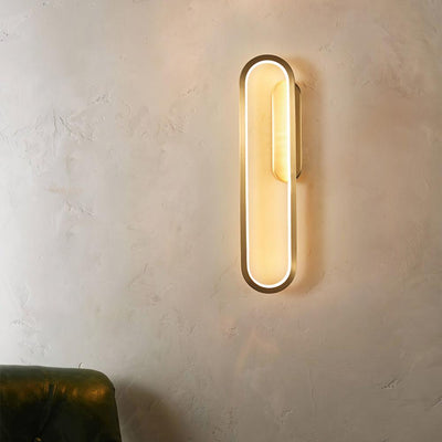 Dhu Classic Long Ova Brass Wall Lamp