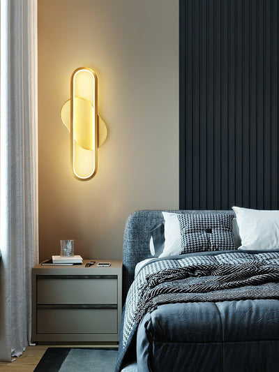 Dhu Classic Long Ova Brass Wall Lamp