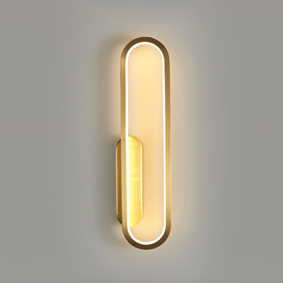 Dhu Classic Long Ova Brass Wall Lamp