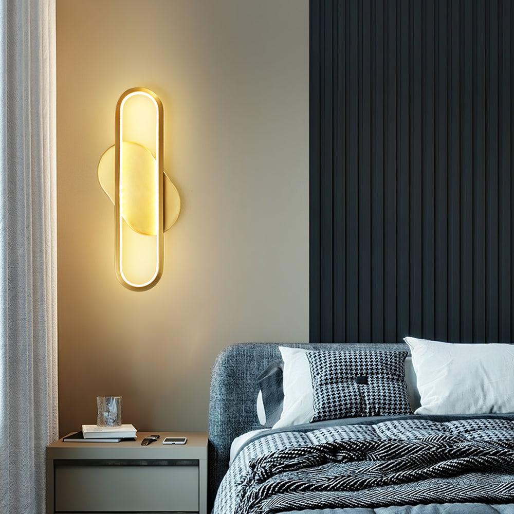 Dhu Classic Long Ova Brass Wall Lamp