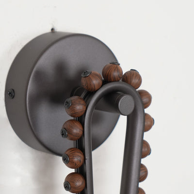 Sytala Premium Art Walnut Glass Wall Lamp - Neutral Decor