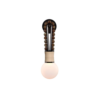 Sytala Premium Art Walnut Glass Wall Lamp - Neutral Decor