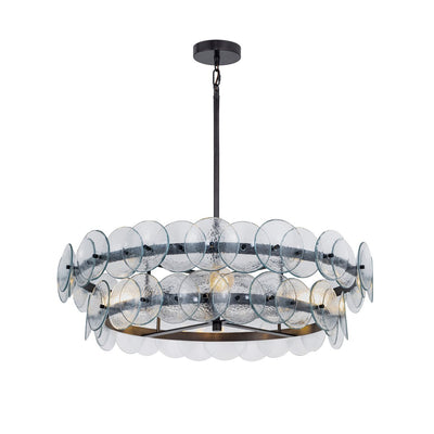 Celalora Chandelier Amber Pressed Glass Disc Round
