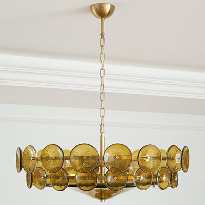 Eirinena Chandelier Murano Glass Disc Vintage