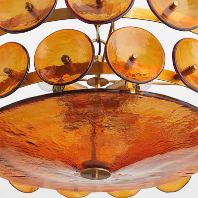 Ventilo Amber Glass Chandelier - Neutral Decor