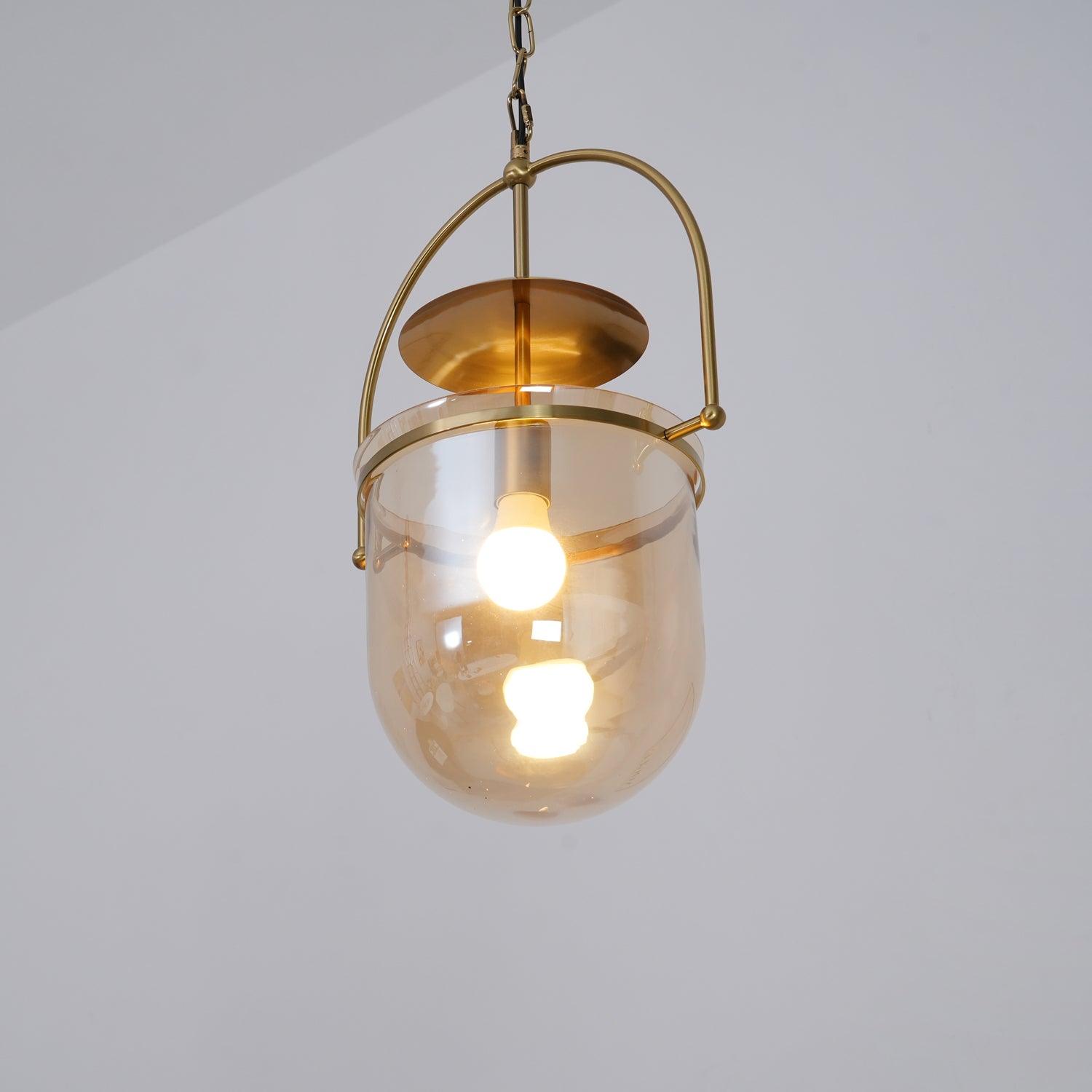 Velanaya Pendant Lamp Glass Brass Vintage for Living Room