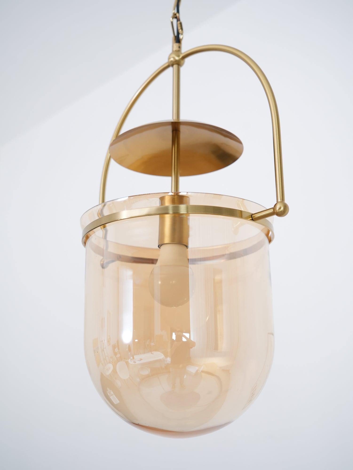 Velanaya Pendant Lamp Glass Brass Vintage for Living Room