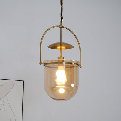 Velanaya Pendant Lamp Glass Brass Vintage for Living Room