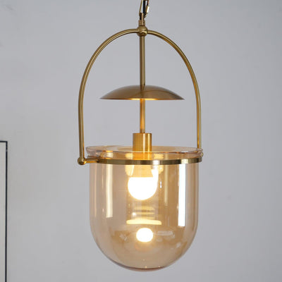 Velanaya Pendant Lamp Glass Brass Vintage for Living Room