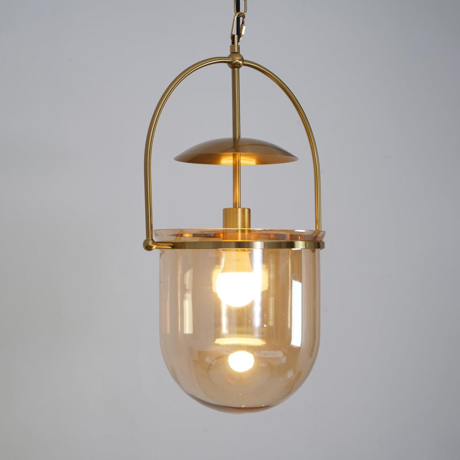 Velanaya Pendant Lamp Glass Brass Vintage for Living Room