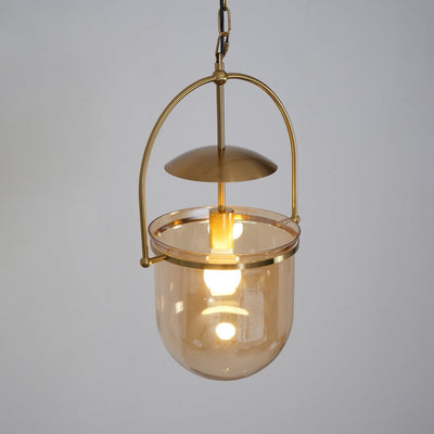 Velanaya Pendant Lamp Glass Brass Vintage for Living Room