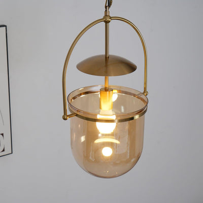 Velanaya Pendant Lamp Glass Brass Vintage for Living Room