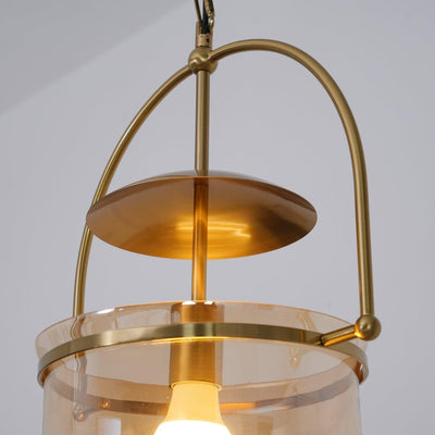 Velanaya Pendant Lamp Glass Brass Vintage for Living Room