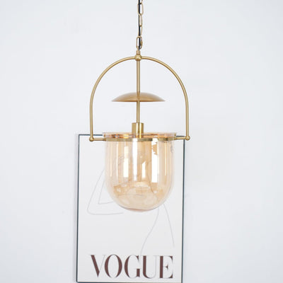 Velanaya Pendant Lamp Glass Brass Vintage for Living Room