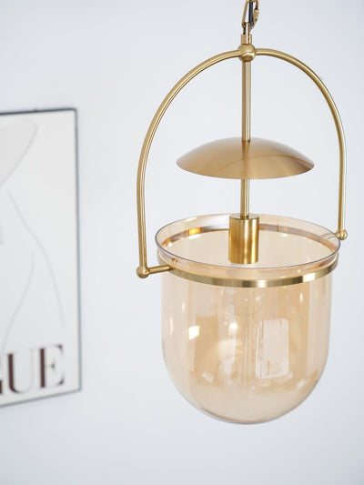 Velanaya Pendant Lamp Glass Brass Vintage for Living Room