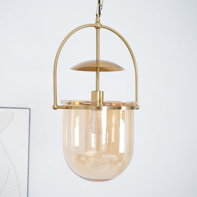 Velanaya Pendant Lamp Glass Brass Vintage for Living Room