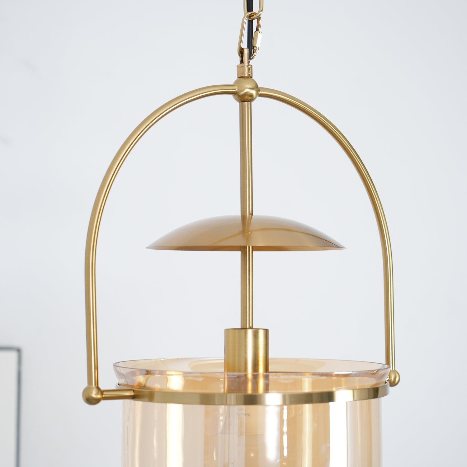 Velanaya Pendant Lamp Glass Brass Vintage for Living Room
