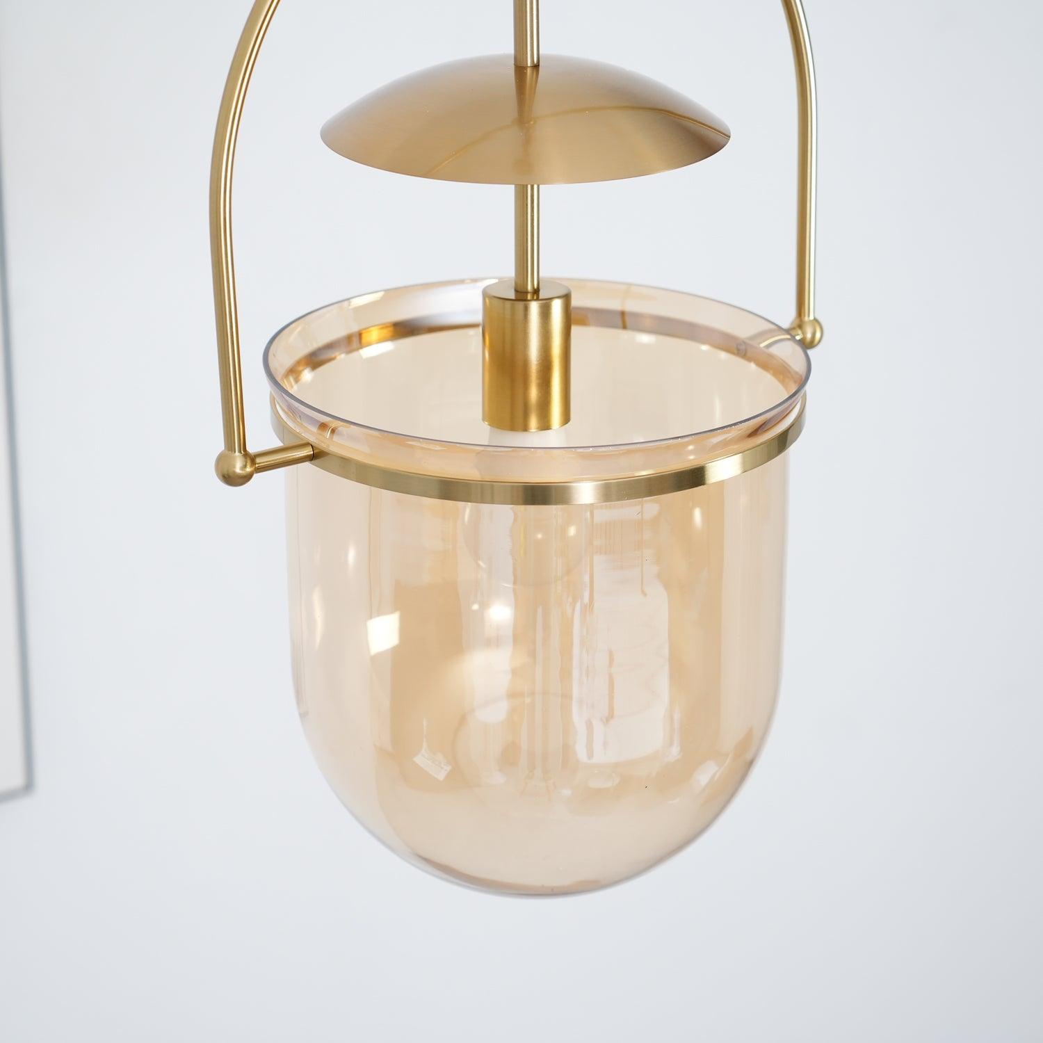 Velanaya Pendant Lamp Glass Brass Vintage for Living Room