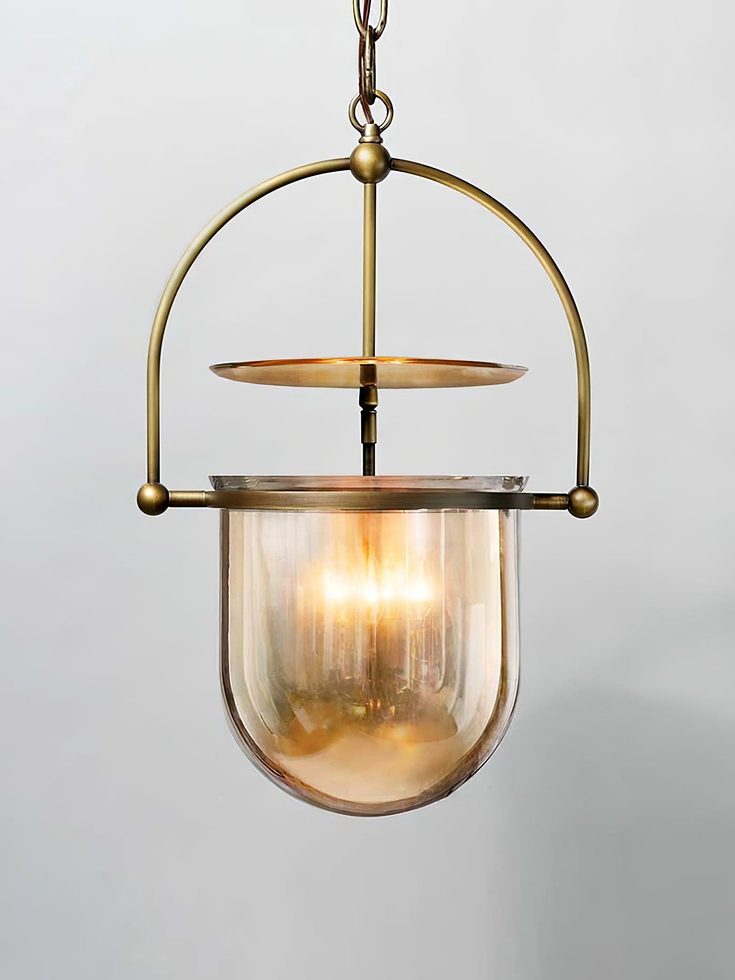 Velanaya Pendant Lamp Glass Brass Vintage for Living Room