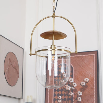 Velanaya Pendant Lamp Glass Brass Vintage for Living Room