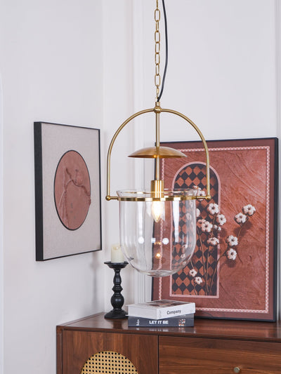 Velanaya Pendant Lamp Glass Brass Vintage for Living Room