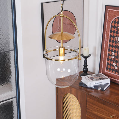 Velanaya Pendant Lamp Glass Brass Vintage for Living Room