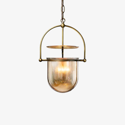 Velanaya Pendant Lamp Glass Brass Vintage for Living Room