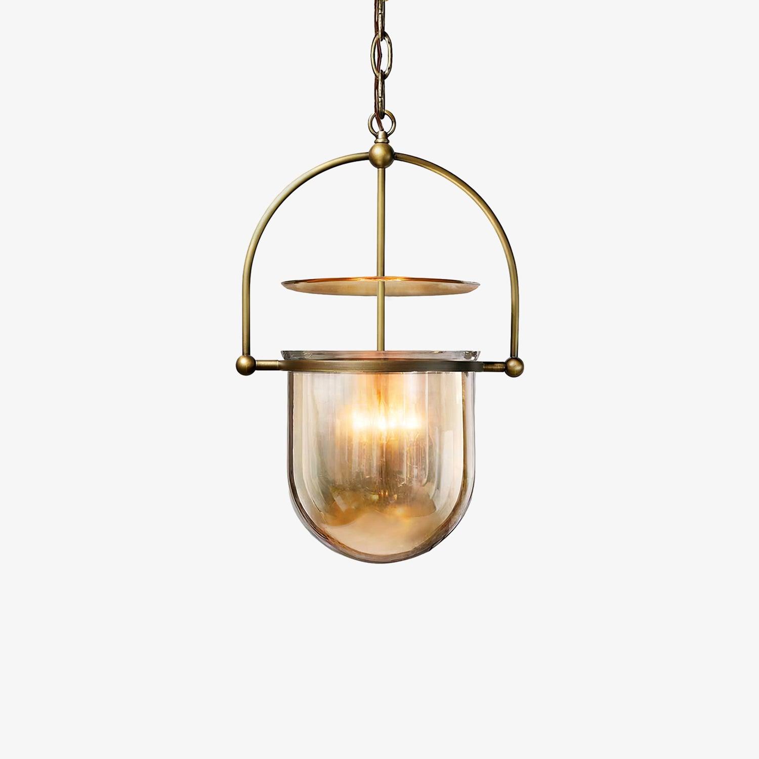 Velanaya Pendant Lamp Glass Brass Vintage for Living Room