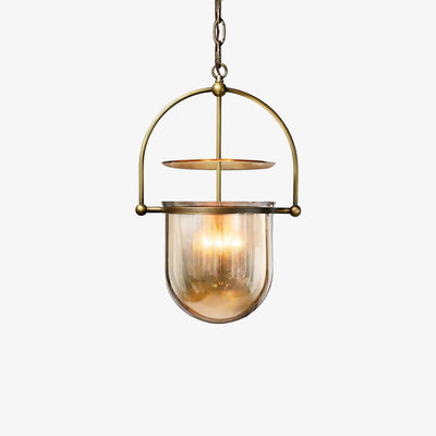 Velanaya Pendant Lamp Glass Brass Vintage for Living Room