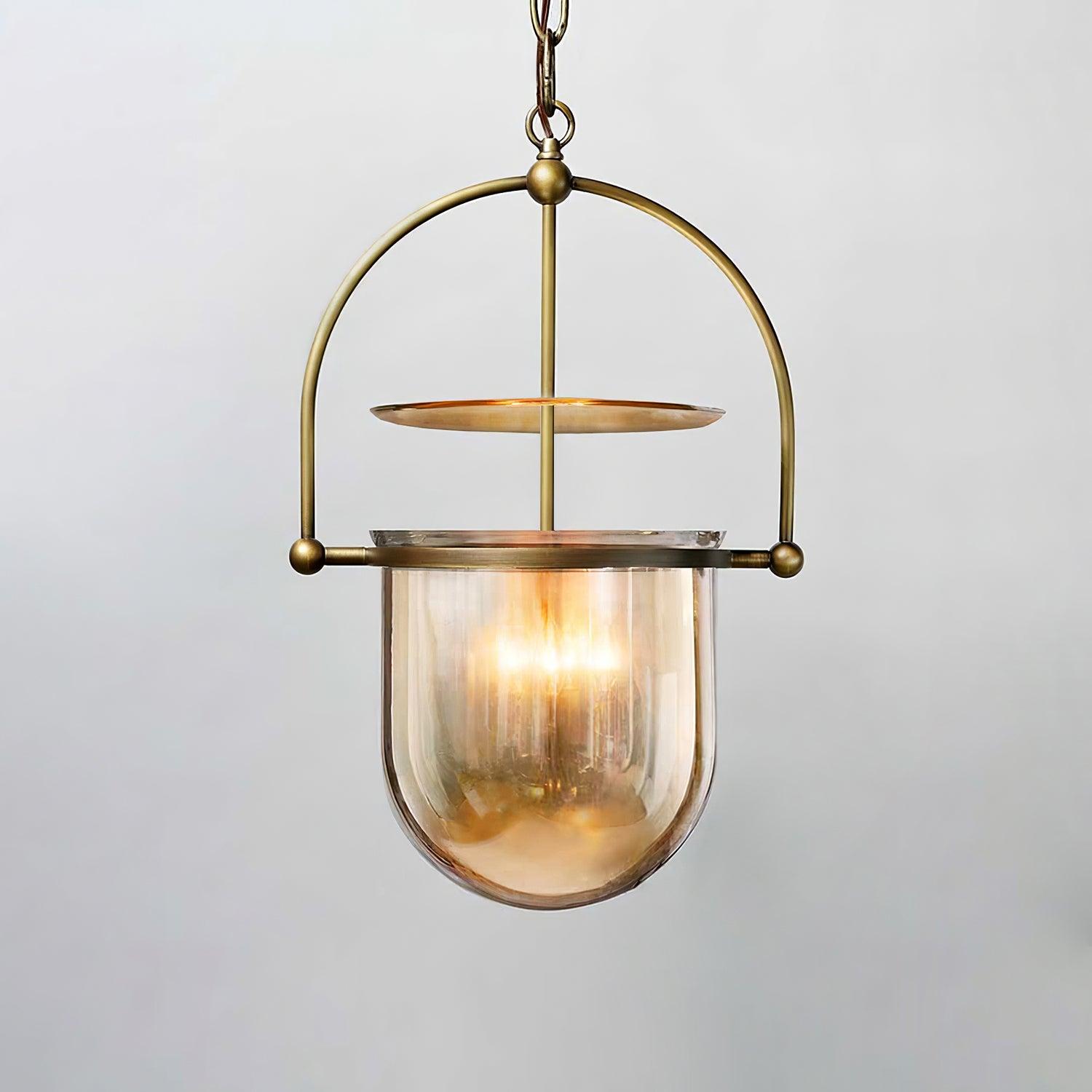 Velanaya Pendant Lamp Glass Brass Vintage for Living Room