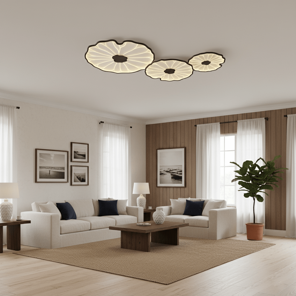 Miramere Lotus Leaf Acrylic Flush Mount Ceiling Light