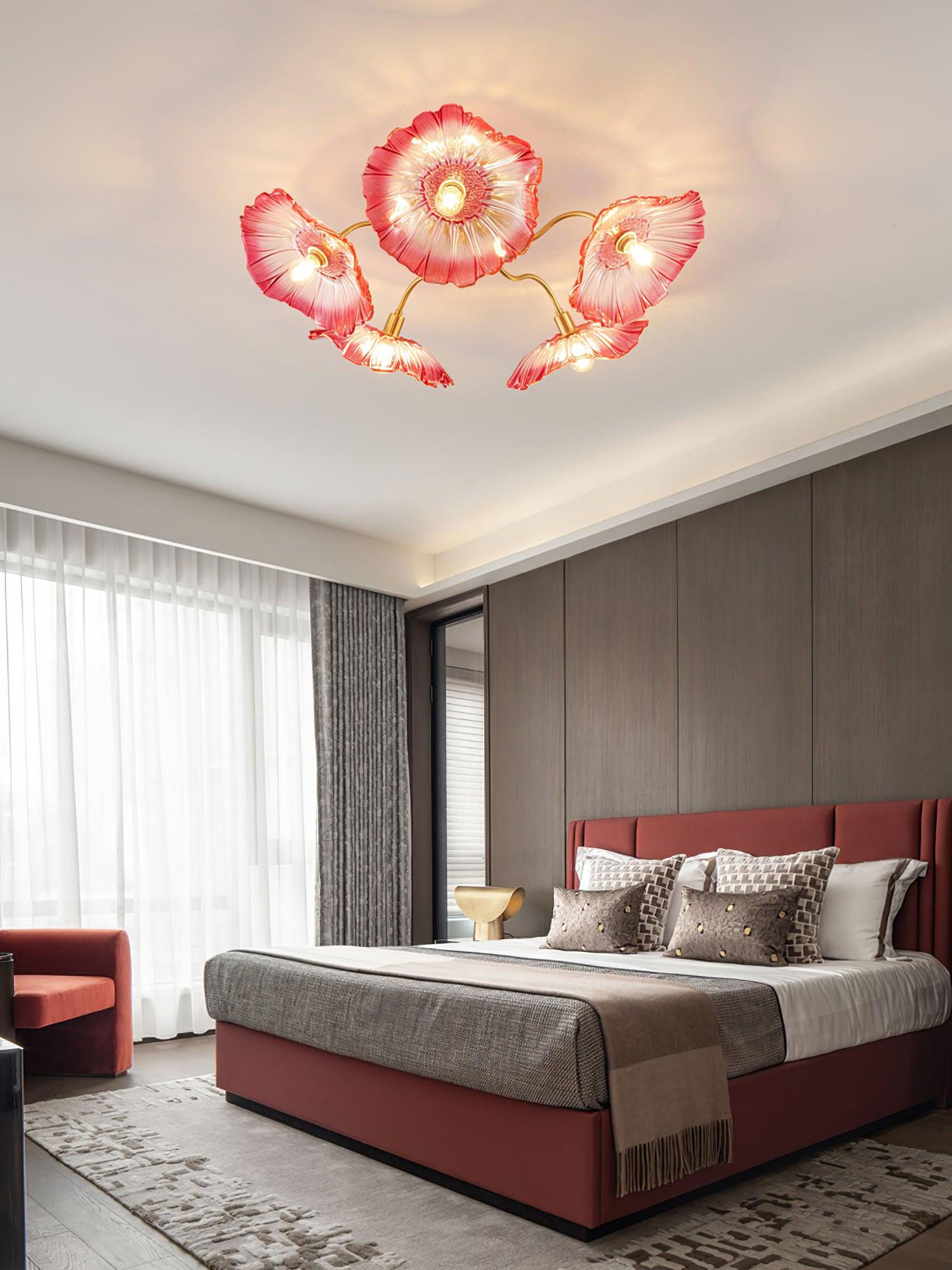 Lioruina Ceiling Lamp Leaf Glass with Brass Elegant