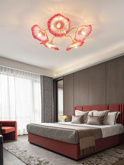 Lioruina Ceiling Lamp Leaf Glass with Brass Elegant