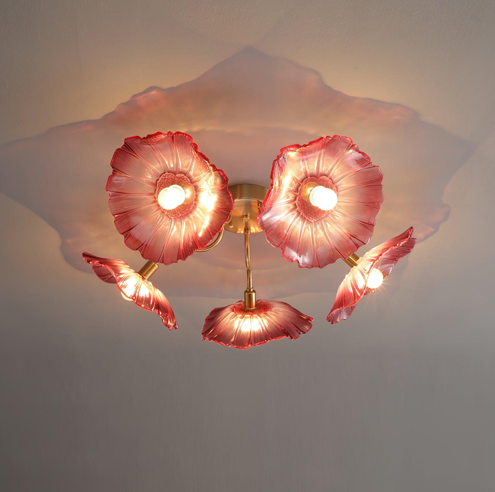 Lioruina Ceiling Lamp Leaf Glass with Brass Elegant