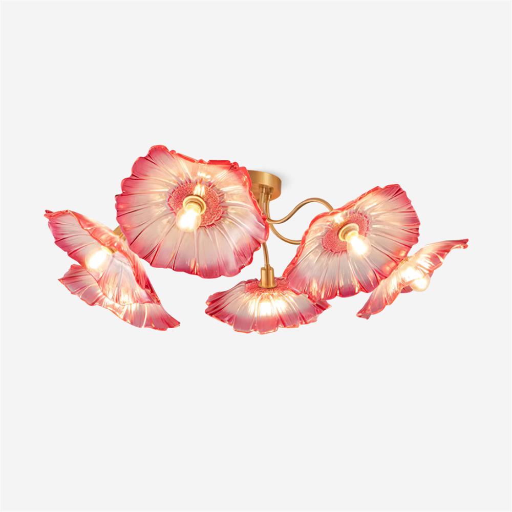 Lioruina Ceiling Lamp Leaf Glass with Brass Elegant