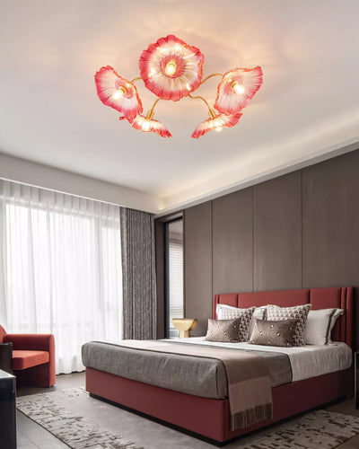 Lioruina Ceiling Lamp Leaf Glass with Brass Elegant