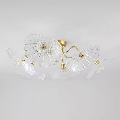 Lioruina Ceiling Lamp Leaf Glass with Brass Elegant
