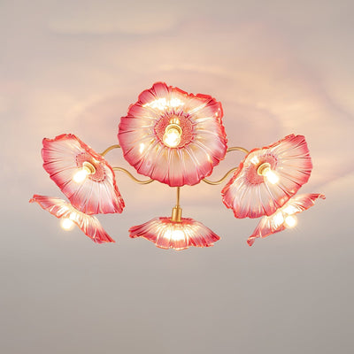 Lioruina Ceiling Lamp Leaf Glass with Brass Elegant