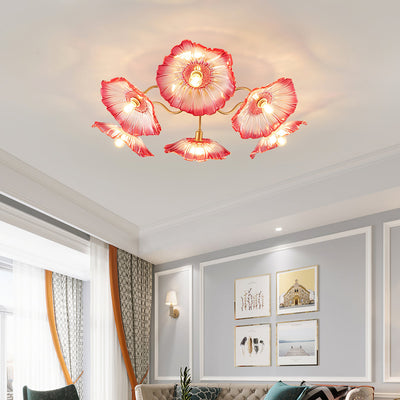 Lioruina Ceiling Lamp Leaf Glass with Brass Elegant