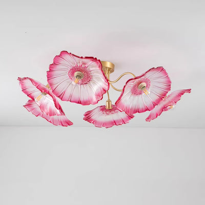 Lioruina Ceiling Lamp Leaf Glass with Brass Elegant