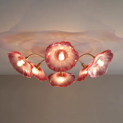 Lioruina Ceiling Lamp Leaf Glass with Brass Elegant