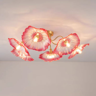 Lioruina Ceiling Lamp Leaf Glass with Brass Elegant