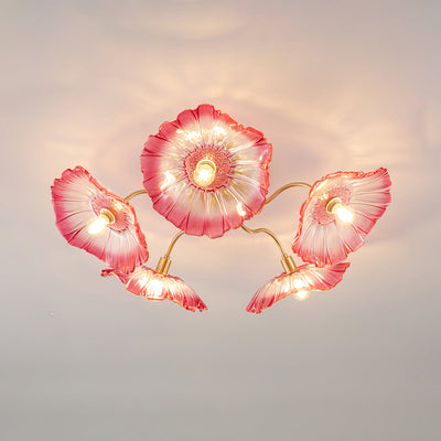 Lioruina Ceiling Lamp Leaf Glass with Brass Elegant