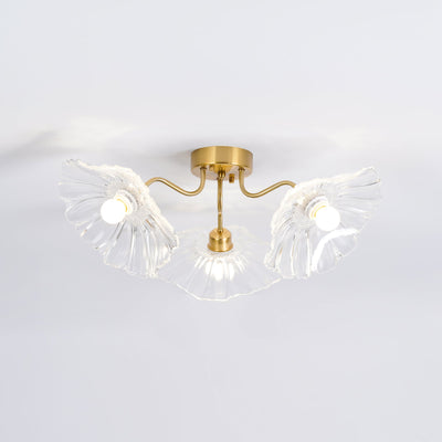Lioruina Ceiling Lamp Leaf Glass with Brass Elegant