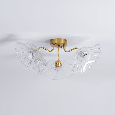 Lioruina Ceiling Lamp Leaf Glass with Brass Elegant