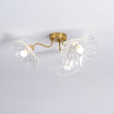Lioruina Ceiling Lamp Leaf Glass with Brass Elegant