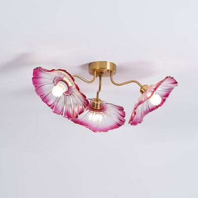 Lioruina Ceiling Lamp Leaf Glass with Brass Elegant