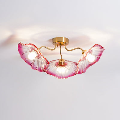 Lioruina Ceiling Lamp Leaf Glass with Brass Elegant