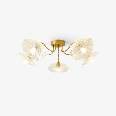 Lioruina Ceiling Lamp Leaf Glass with Brass Elegant